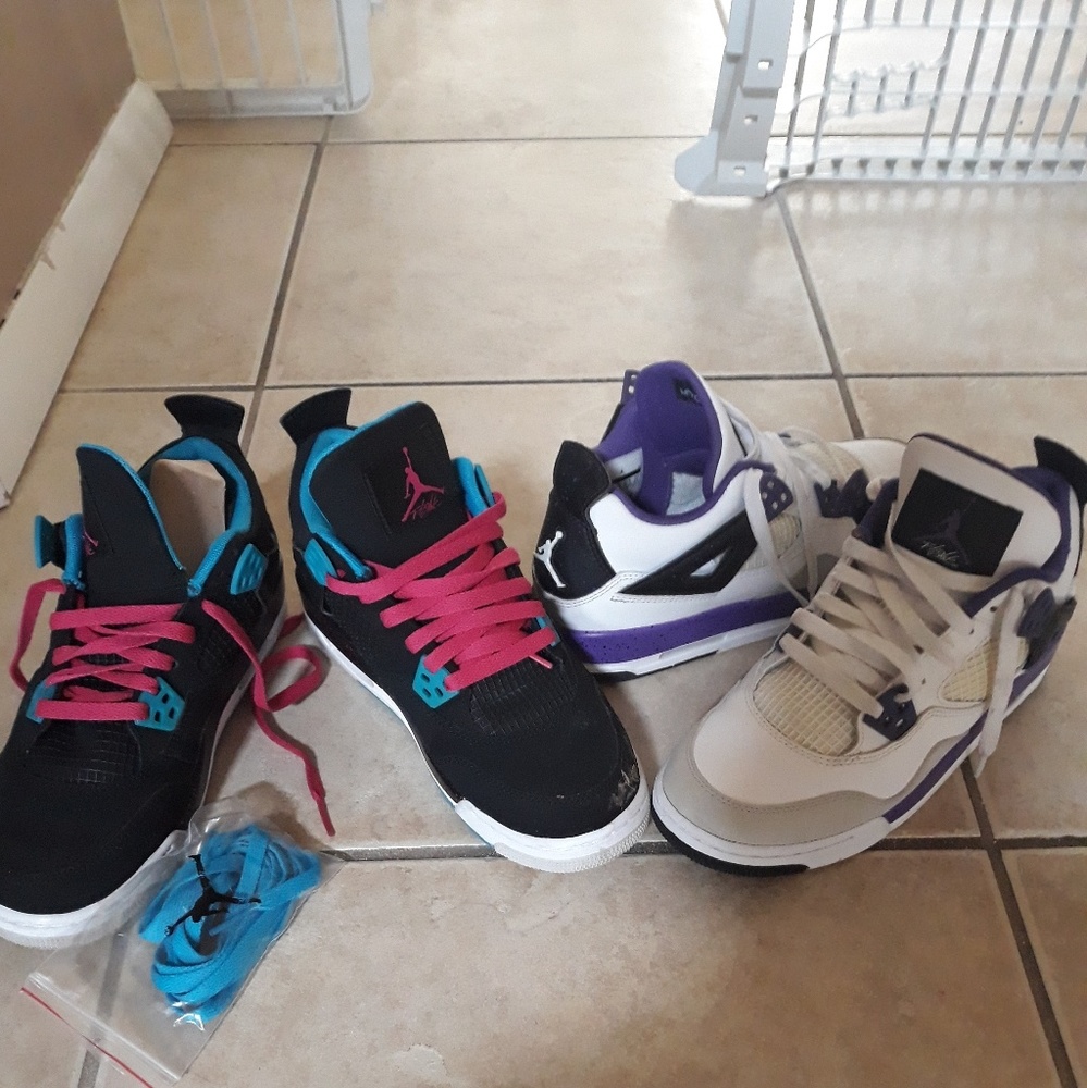 2 pairs of Air Jordans.